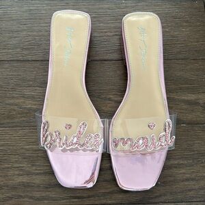 Betsey Johnson Bridesmaid metallic pink sandals - size 9.5 USW - NWOT